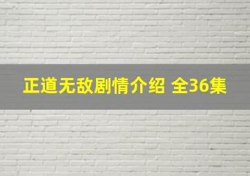 正道无敌剧情介绍 全36集